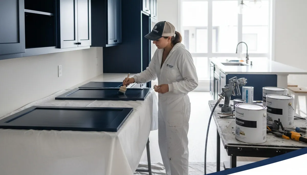 Cabinet painting in Lafayette, LA for kitchens with durable, smooth refinishing finishes