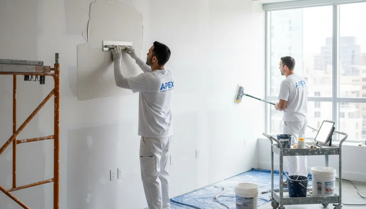 Lafayette, LA drywall repair by painters patching cracks and holes for a smooth wall finish